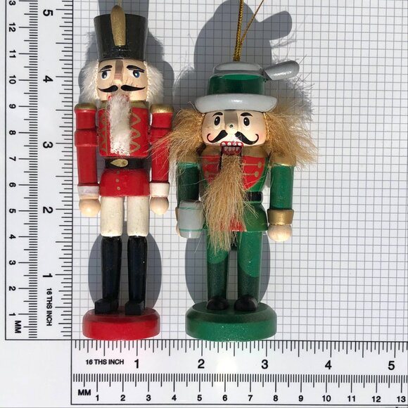 wooden nutcracker Christmas ornament lot 2 soldier and German beer mouth opens - Picture 13 of 13